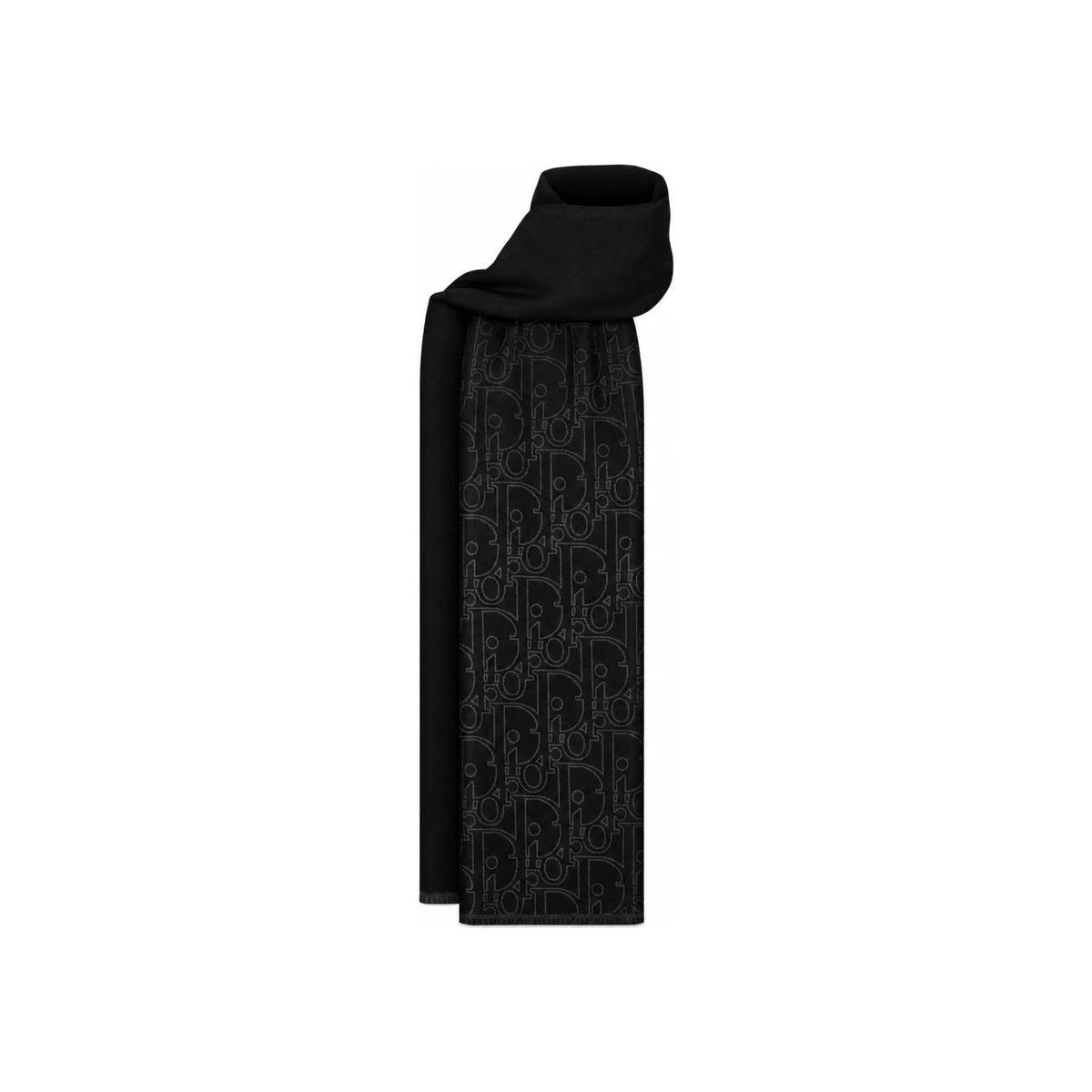DIOR Gradient Dior Gravity Scarf Black Gray Wool Silk 59E0008A1003 C988