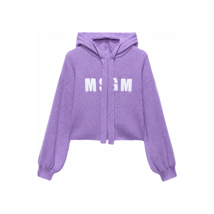 MSGM Logo Cashmere-Blend Hooded Sweatshirt 3941MDM219 257785 23
