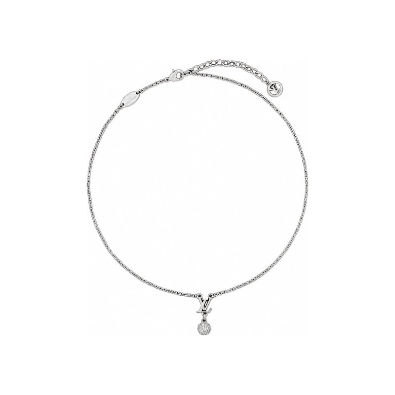 Louis Vuitton LV Iconic Louisa Strass Necklace Palladium-Tone Metal