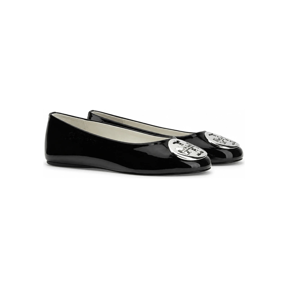 Tory Burch Leather Ballet Flats Black Women’s Shoes 173536006 BLACK DOM