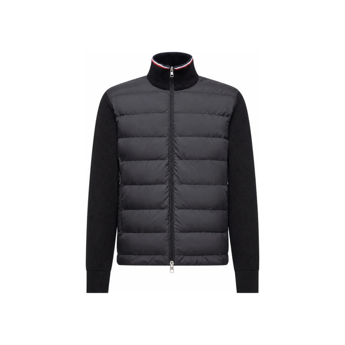Moncler Black Cotton Padded Zip-Up Cardigan Jacket for Men