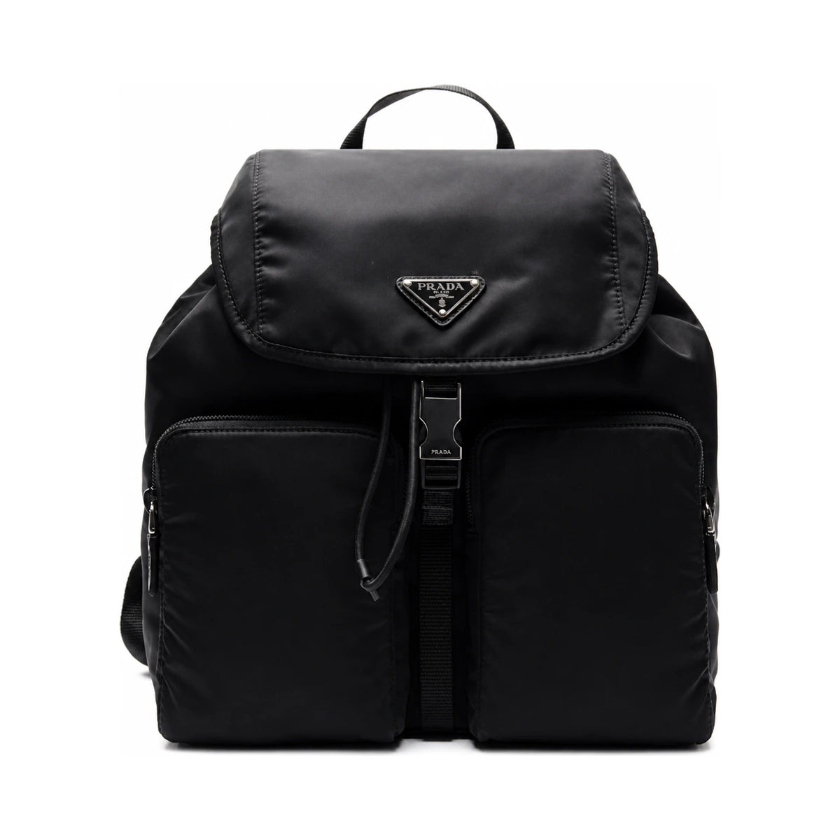 PRADA Black Nylon Pouch Drawstring Backpack