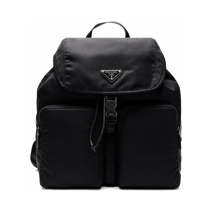 PRADA Black Nylon Pouch Drawstring Backpack
