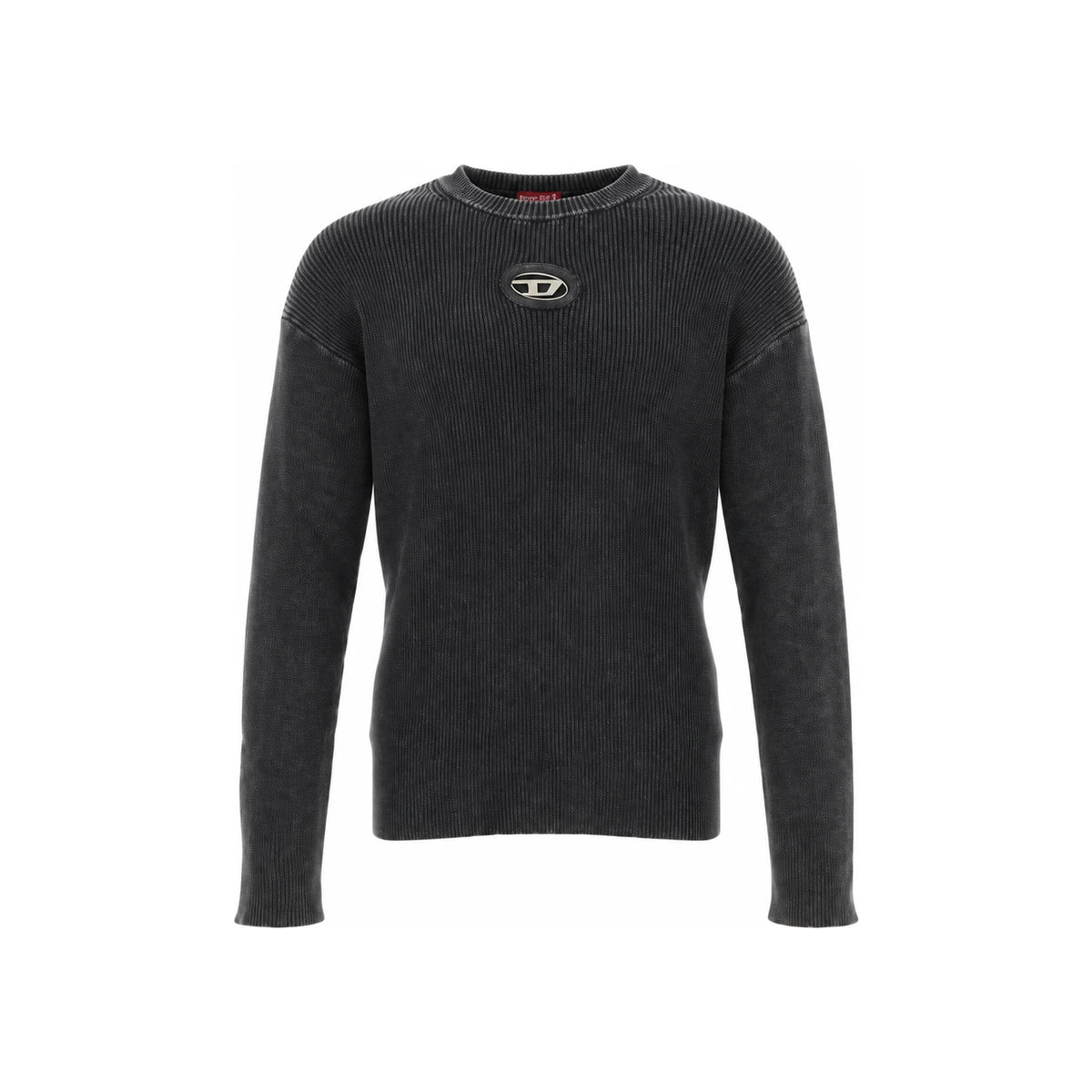 DIESEL Black Knit Round Neck Sweater for Men