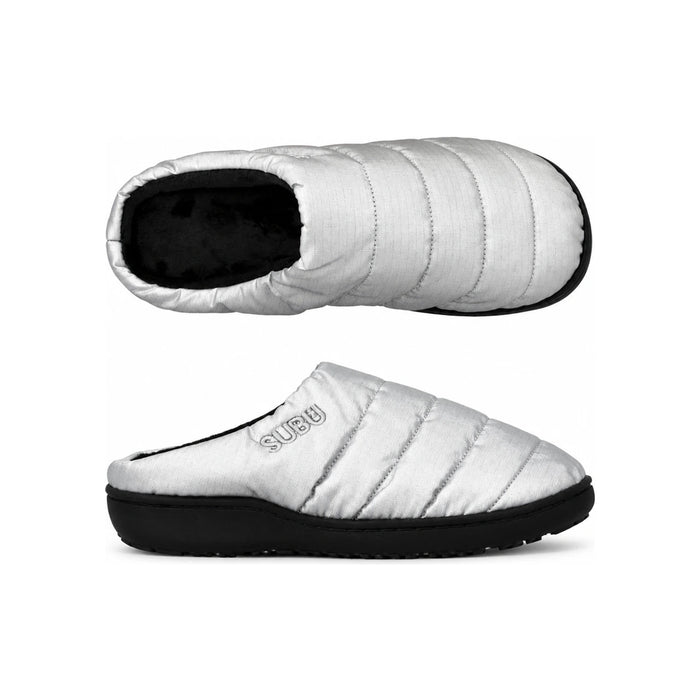 SUBU Silver F-Line Quilted Fleece-Lined Puffer Slippers