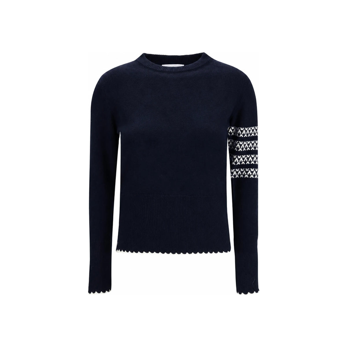 THOM BROWNE Navy Holiday Hector Armband Diagonal Stripe Crewne FKA514A Y1029 415