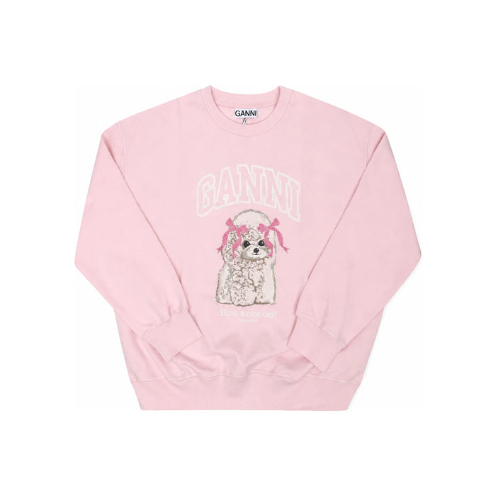 GANNI Chalk Pink Poodle Graphic Sweatshirt A1060026 868