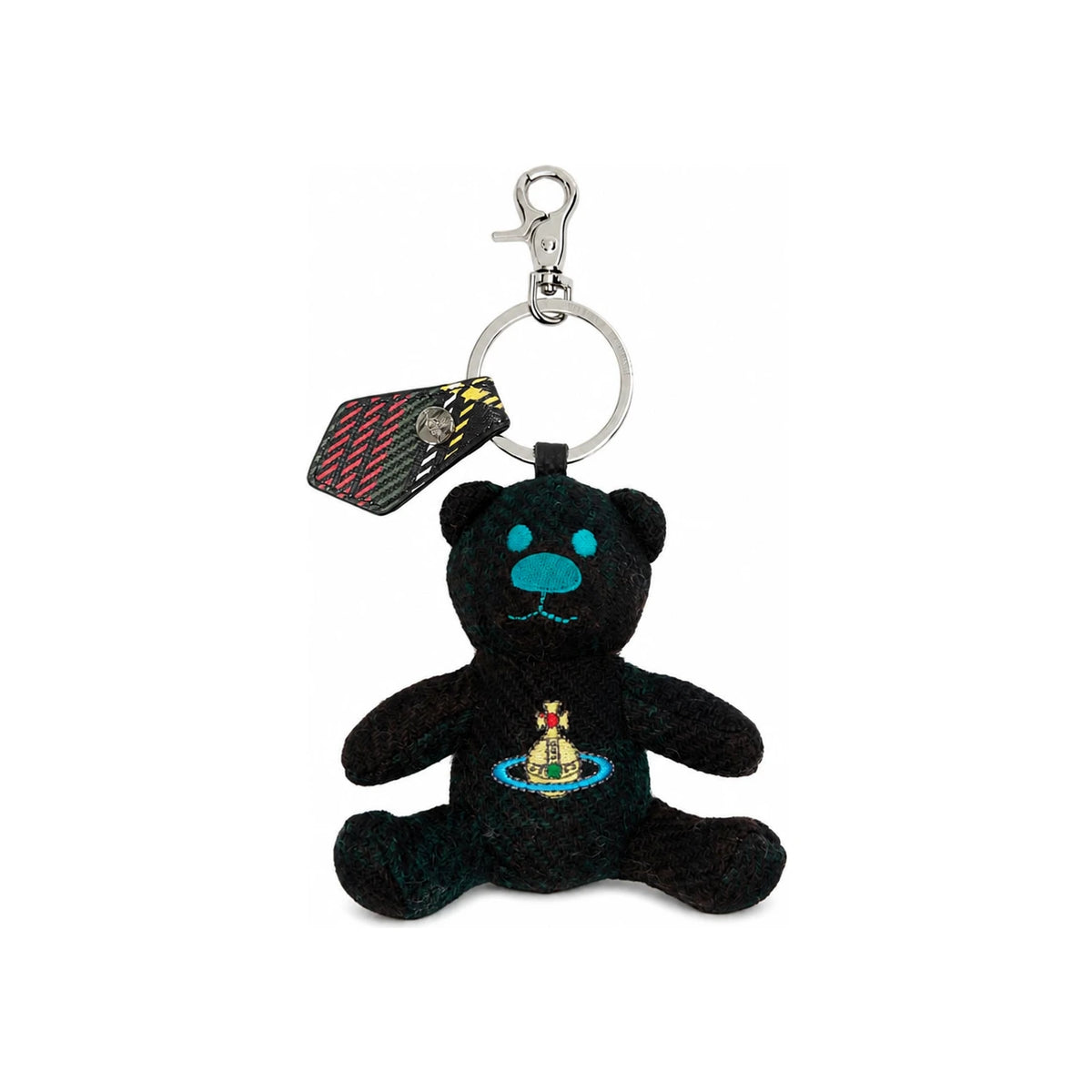 Vivienne Westwood Harris Tweed Teddy Bear Keyring 82120005U W018E K201