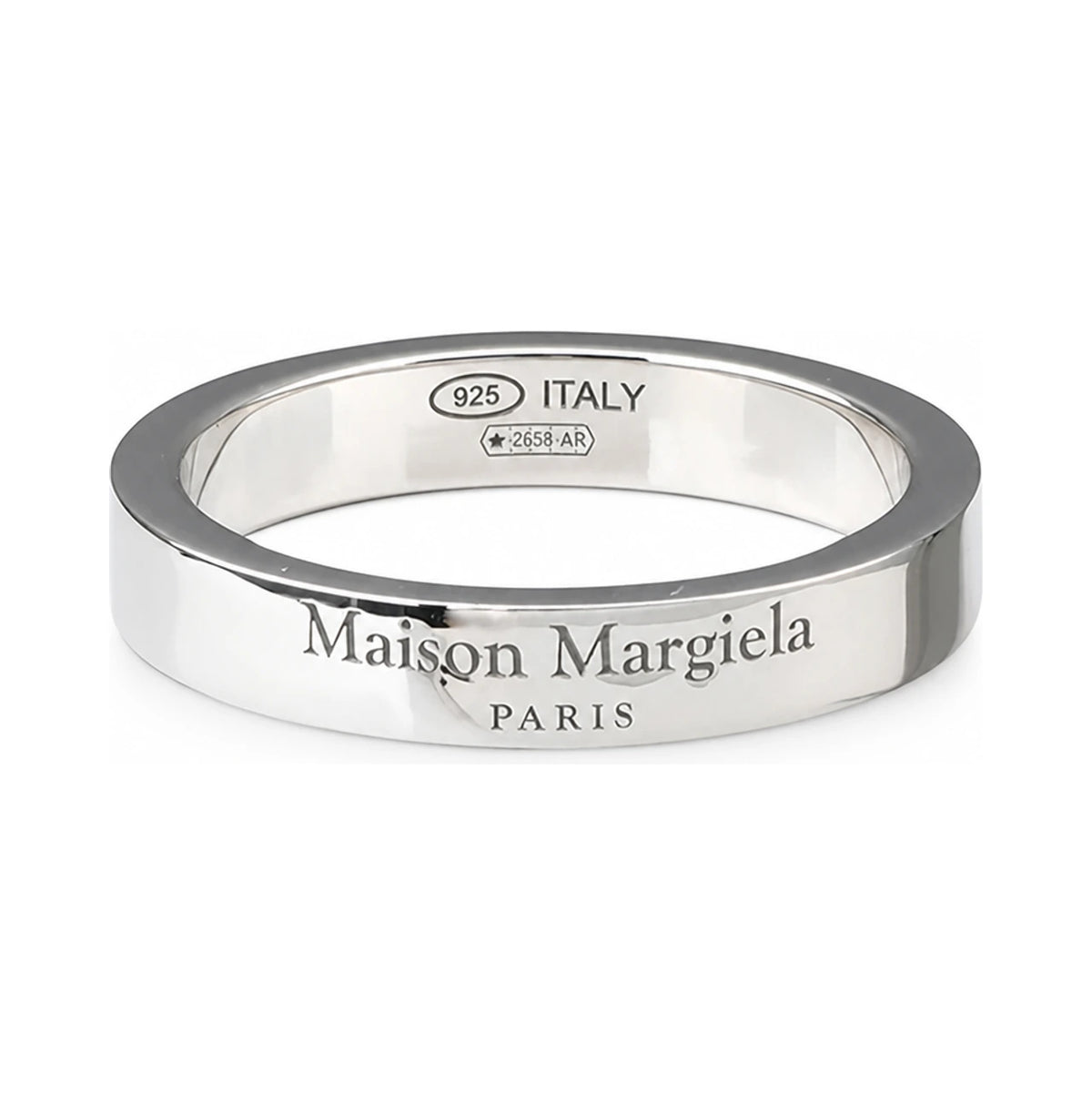 Maison Margiela Engraved Logo 4mm Silver Ring for Men SM1UQ0123 P8865 102