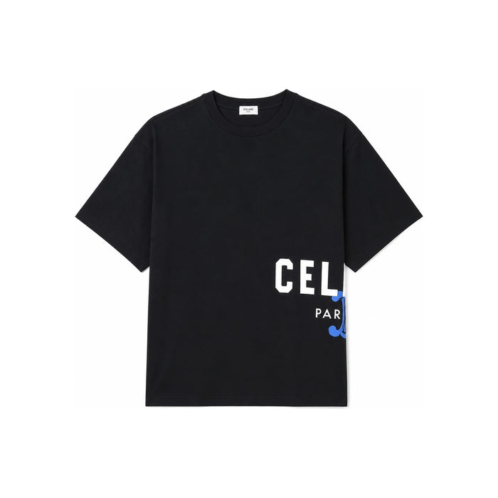 CELINE Black Jersey Cotton Short Sleeve T-Shirt