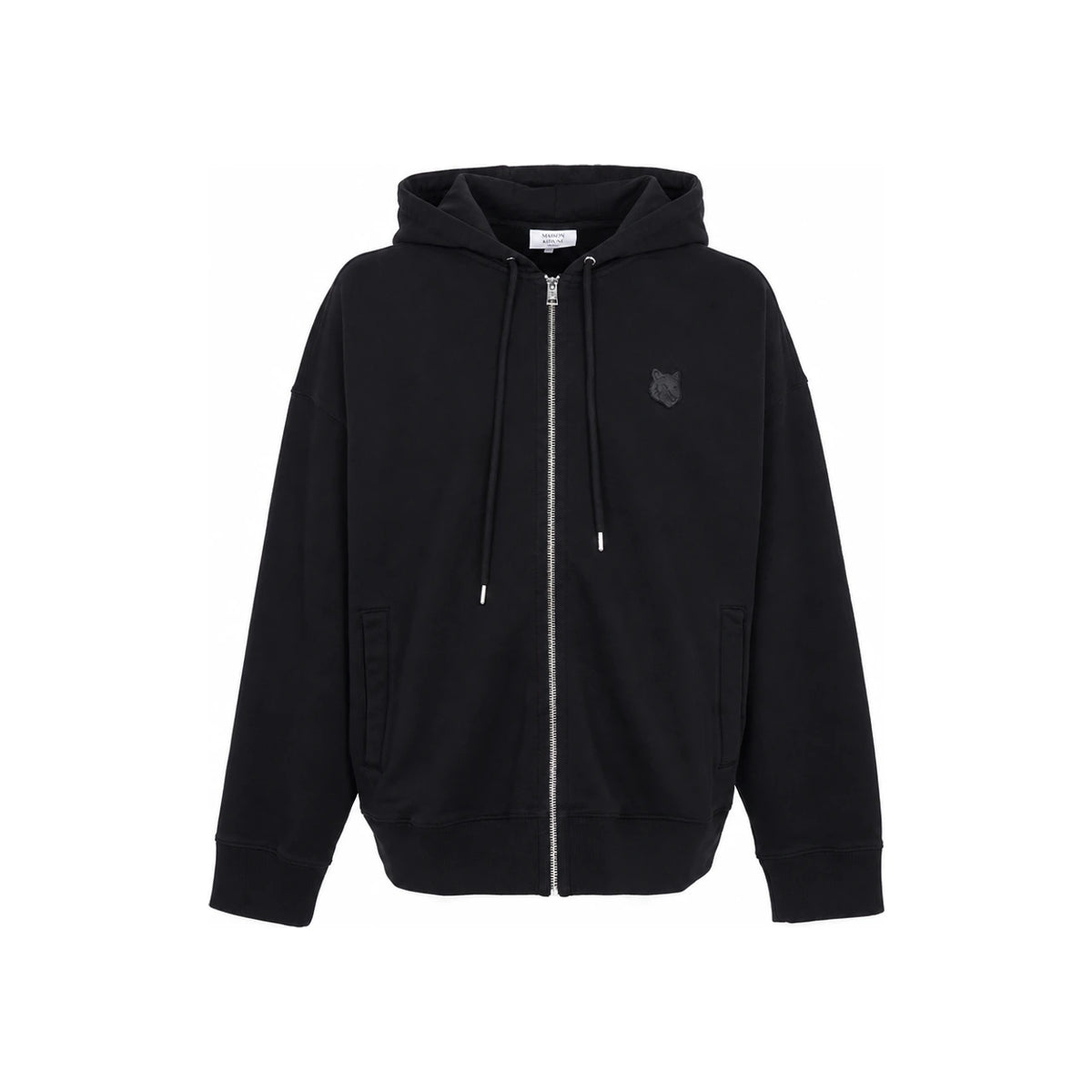 Maison Kitsune Fox Head Zip-Up Hoodie for Men P199 Black PM02138 KM0340 P199