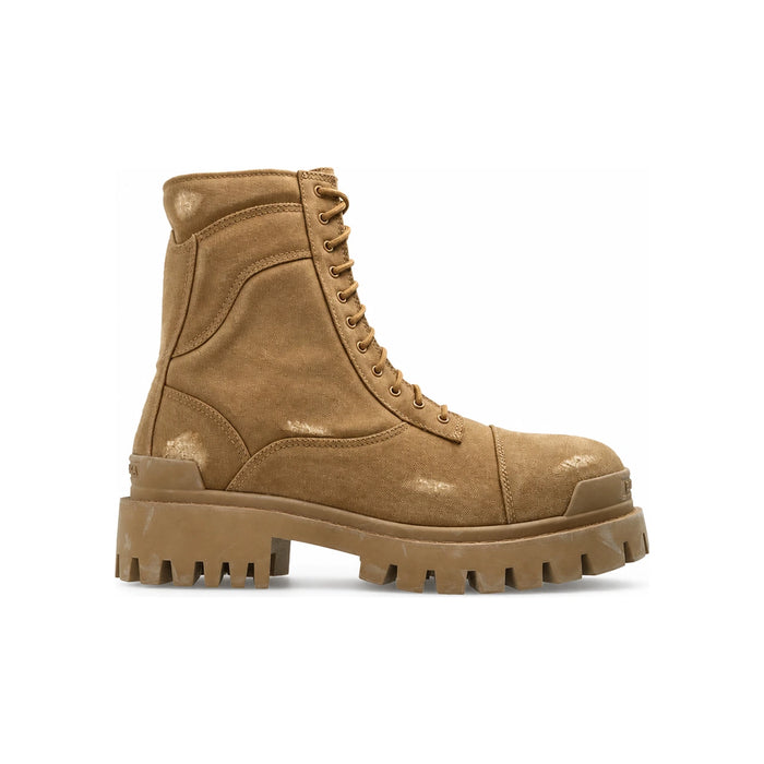 BALENCIAGA Combat Strike Chelsea Boots Men Black Leather