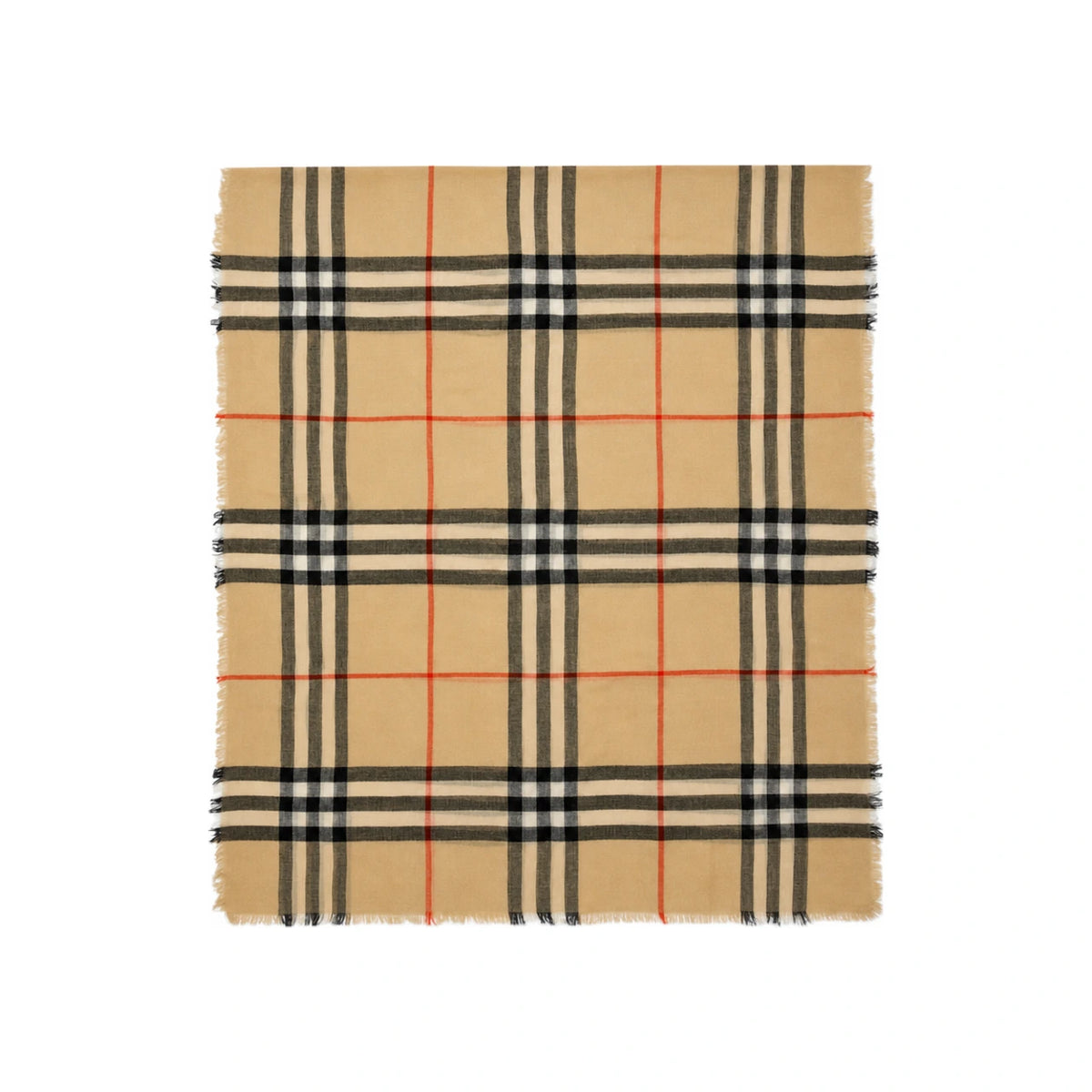 BURBERRY Giant Check Wool Scarf Muffler Sand 8122127