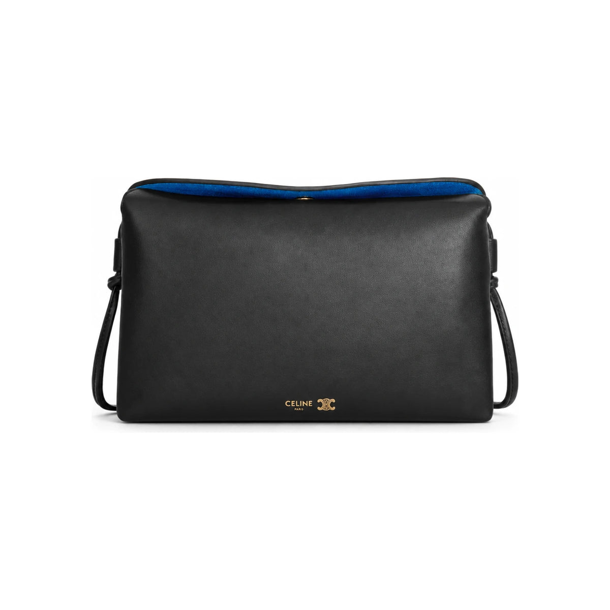 CELINE Trio Flap Pouch Black Leather 10P862O86 38NO