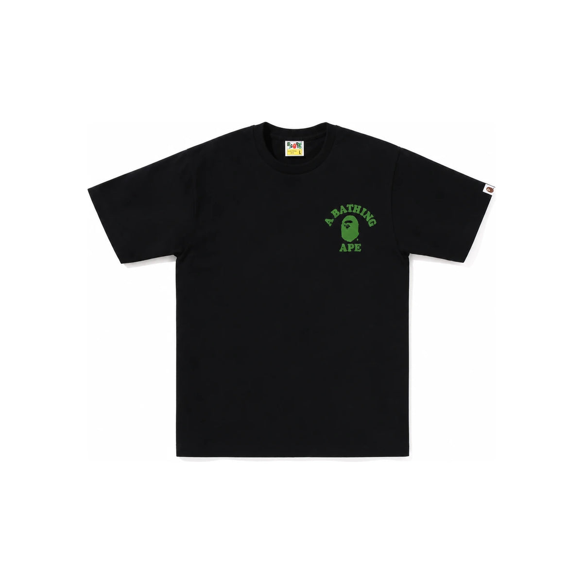 BAPE Black Green Short Sleeve T-Shirt 001TEL301010 MBK0