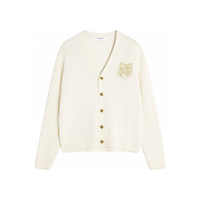 Maison Kitsune Fox Head Intarsia Merino Wool Cardigan