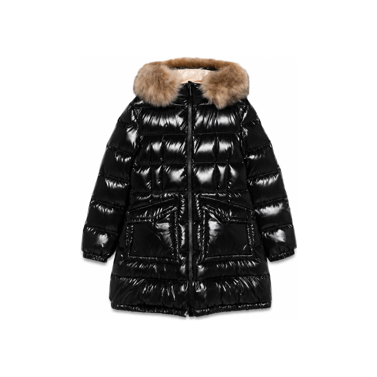 Moncler Women’s Aruna Shearling Hood Down Jacket Black 1C00016 597Z8 99M