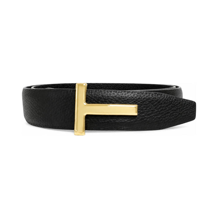 TOM FORD T Icon Reversible Leather Belt 3cm Brown Black
