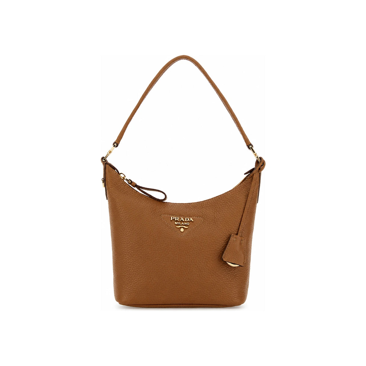 PRADA Black Vachette Leather Shoulder Bag