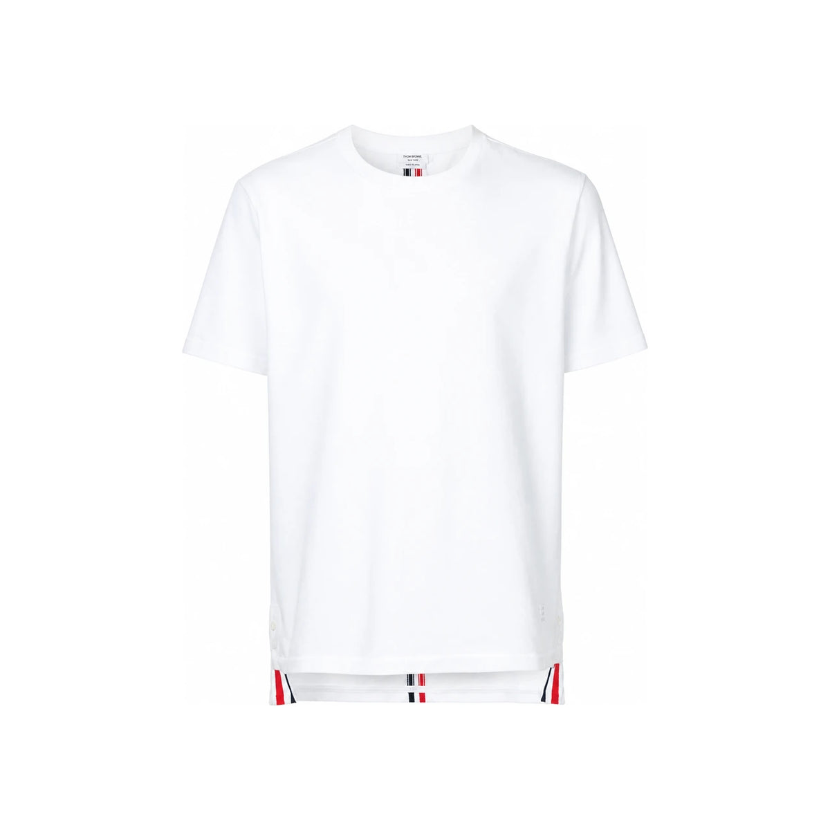 THOM BROWNE Center Back Stripe Piqué Relaxed Fit Short Sleeve T-Shirt