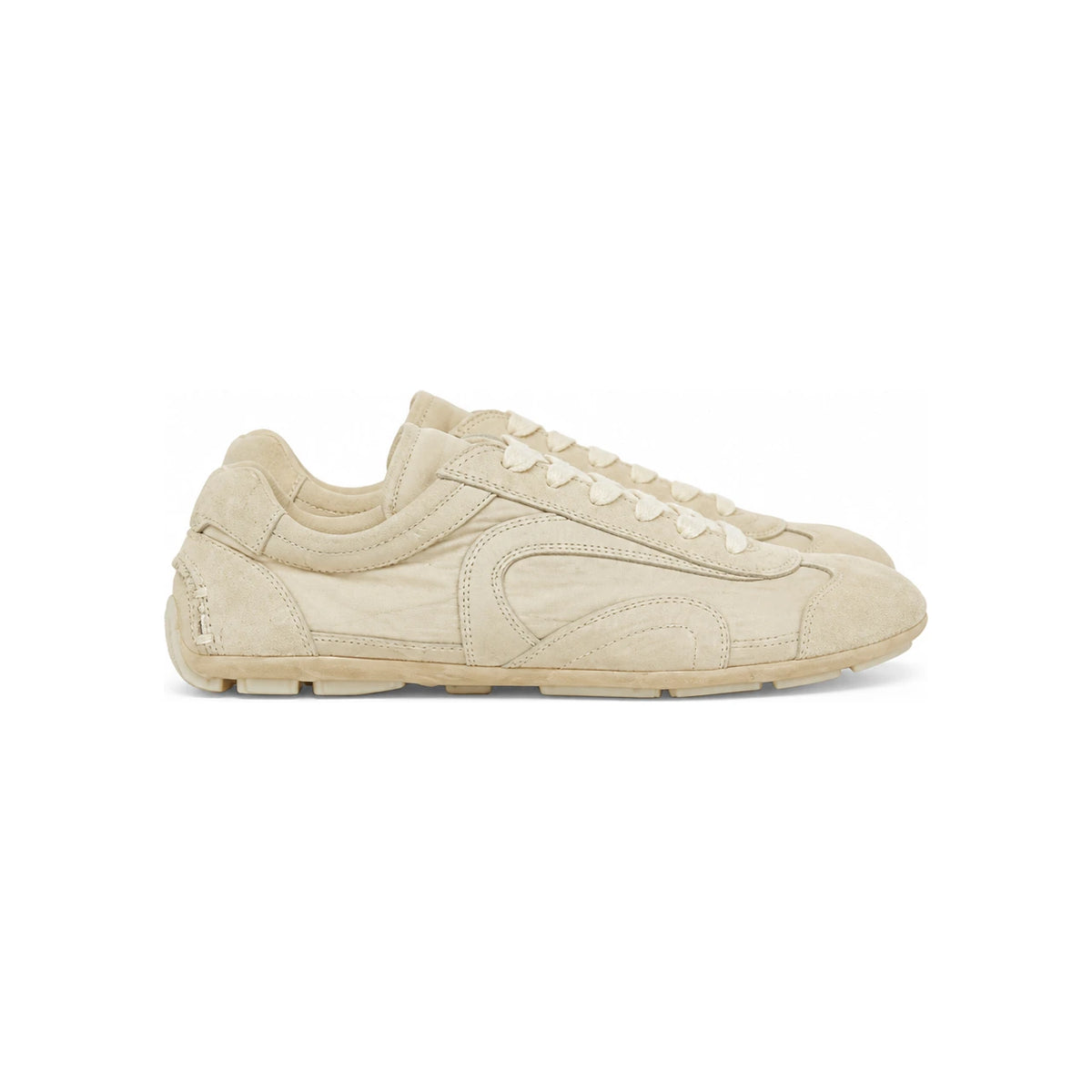 PRADA White Leather Low-Top Sneakers for Men