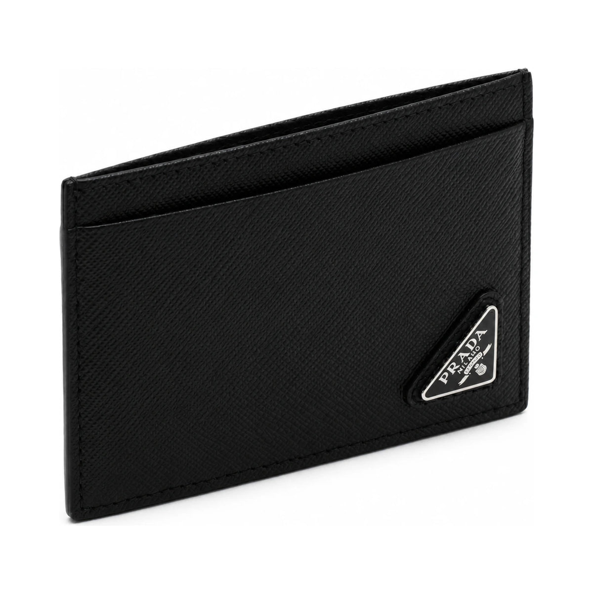 PRADA Saffiano Leather Triangle Logo Men's Card Holder