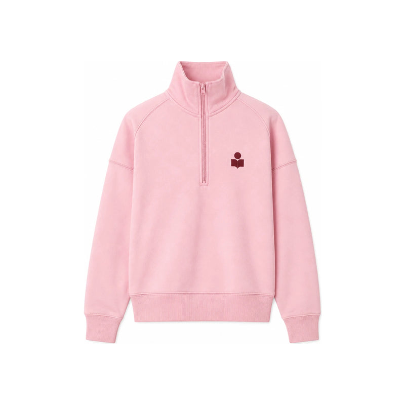 Isabel Marant Bubblegum Burgundy Half-Zip Sweatshirt SW0093FA D1M04E BGBY