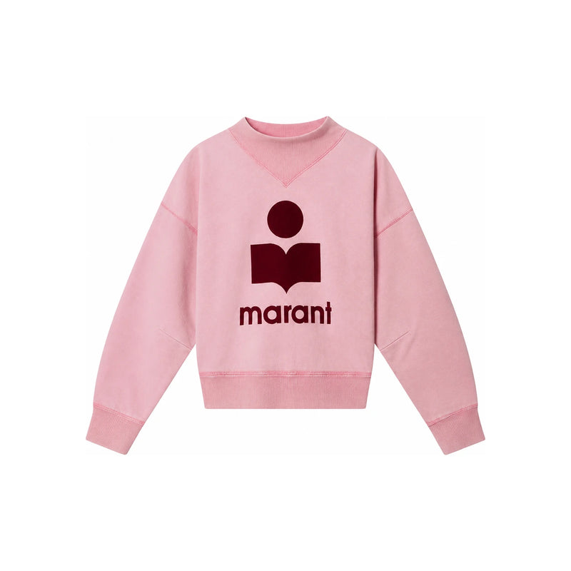 Isabel Marant Velvet Logo Sweatshirt Bubblegum Burgundy SW0003FA D1M04E BGBY