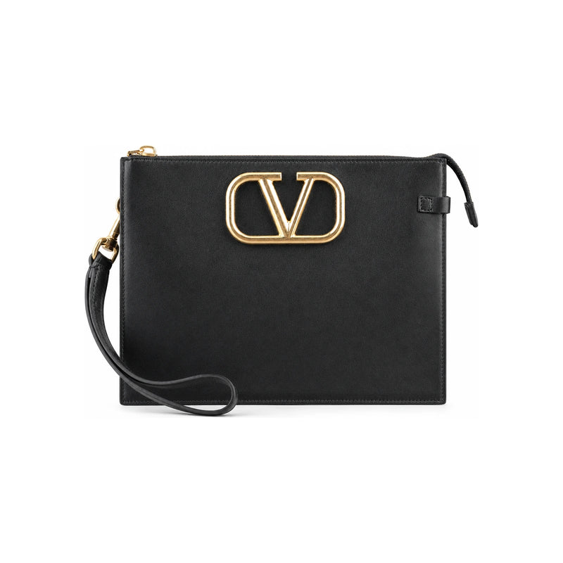 VALENTINO Garavani Signature V Logo Unisex Clutch Bag 2Y2P0P09 LMG 0NO