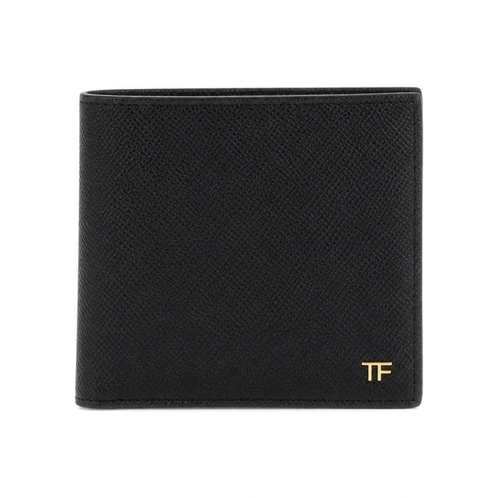 TOM FORD Metal Logo Bifold Wallet Black Leather Men’s
