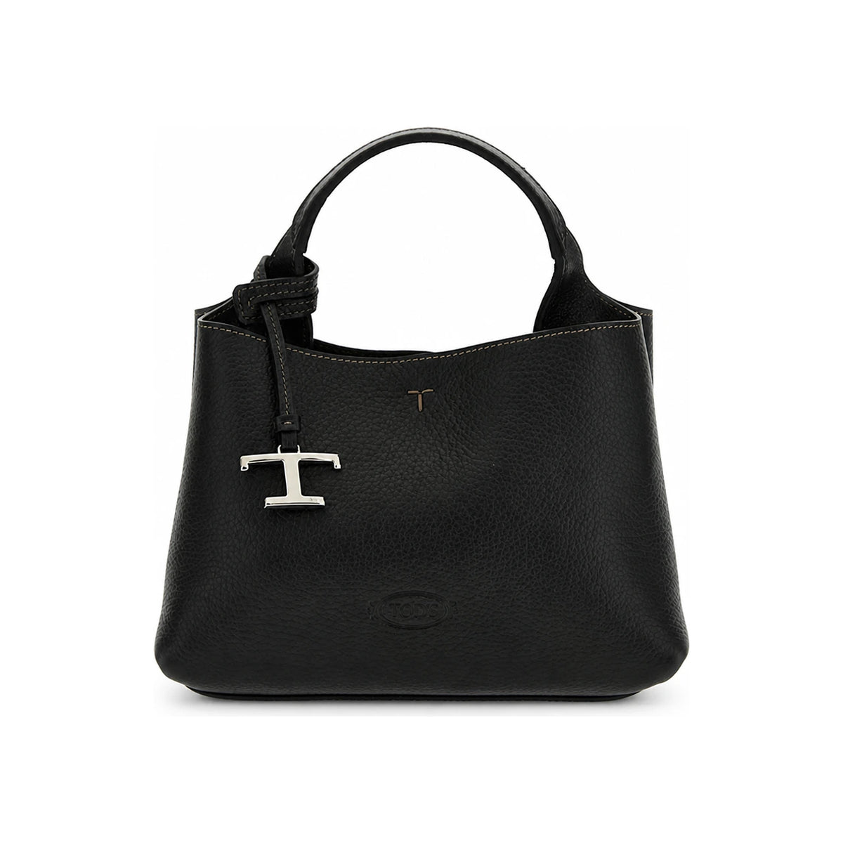 Tods Timeless Micro Tote Bag Black Leather Top Handle Handbag XBWAPAEL000 QRI