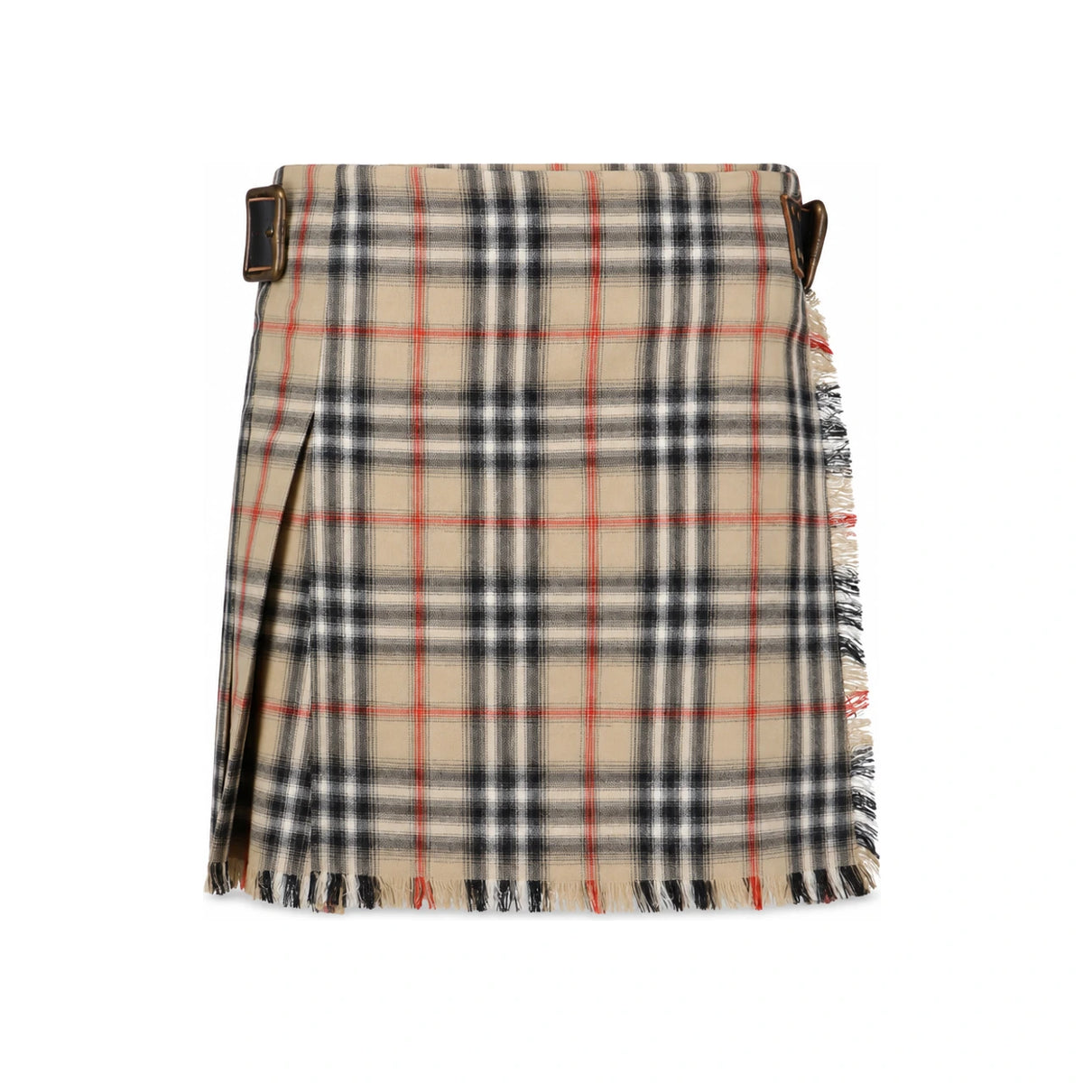BURBERRY Check Wool Mini Skirt