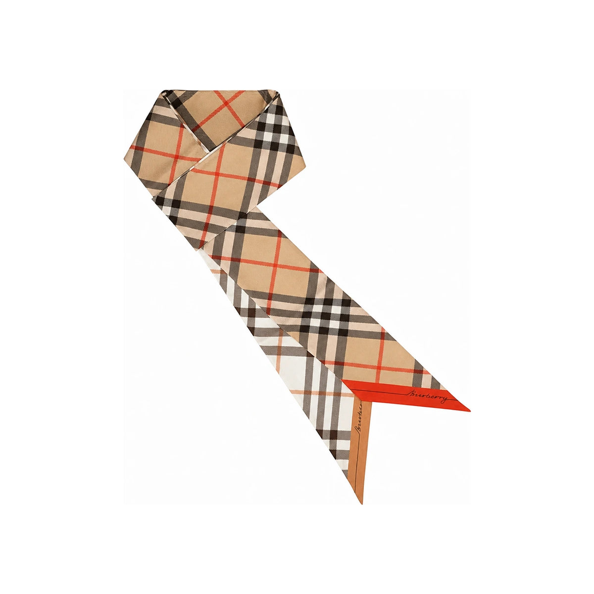 BURBERRY Contrast Check Silk Scarf for Women