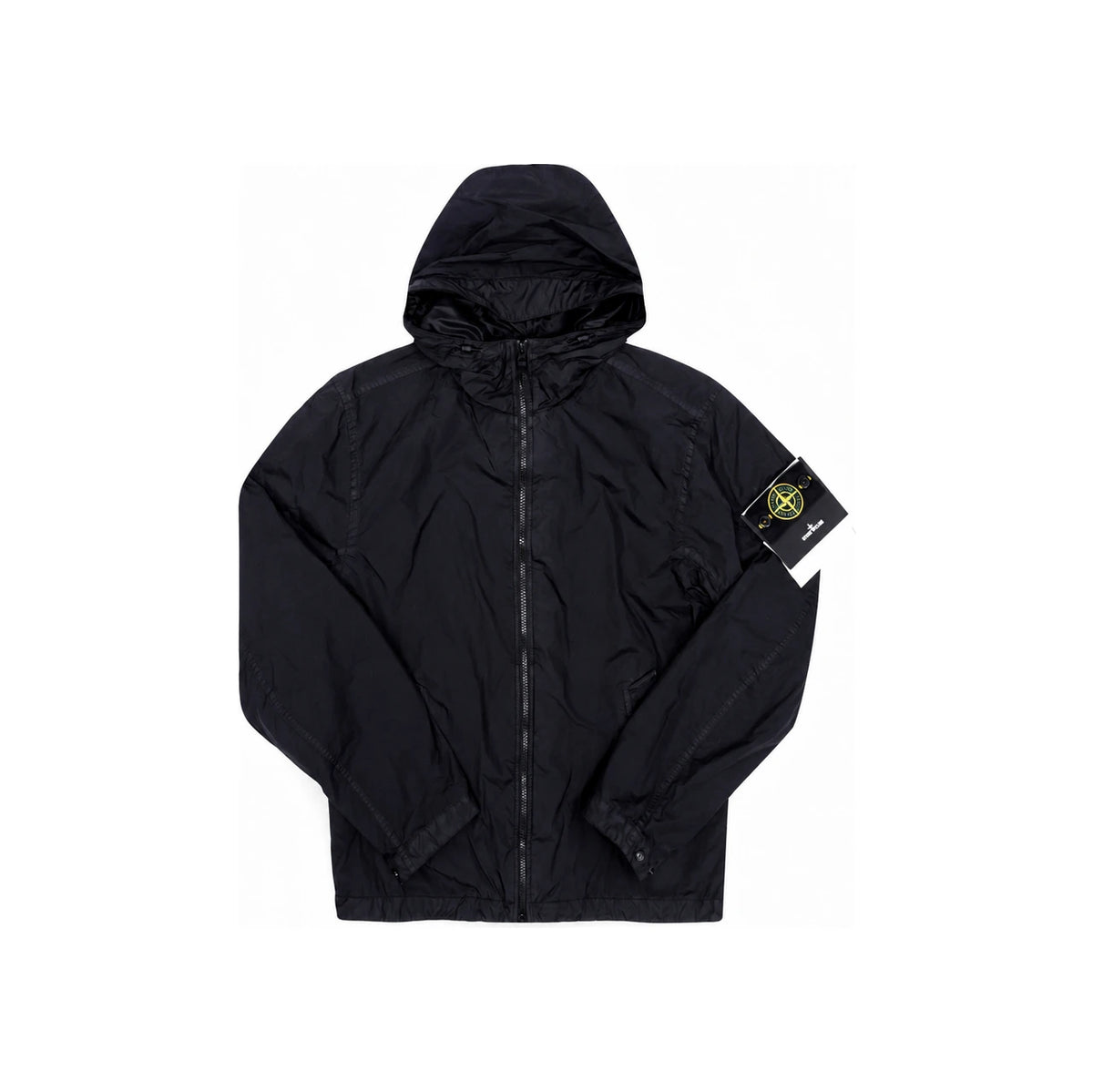 STONE ISLAND Crinkle Reps Nylon Hooded Jacket Black Men’s
