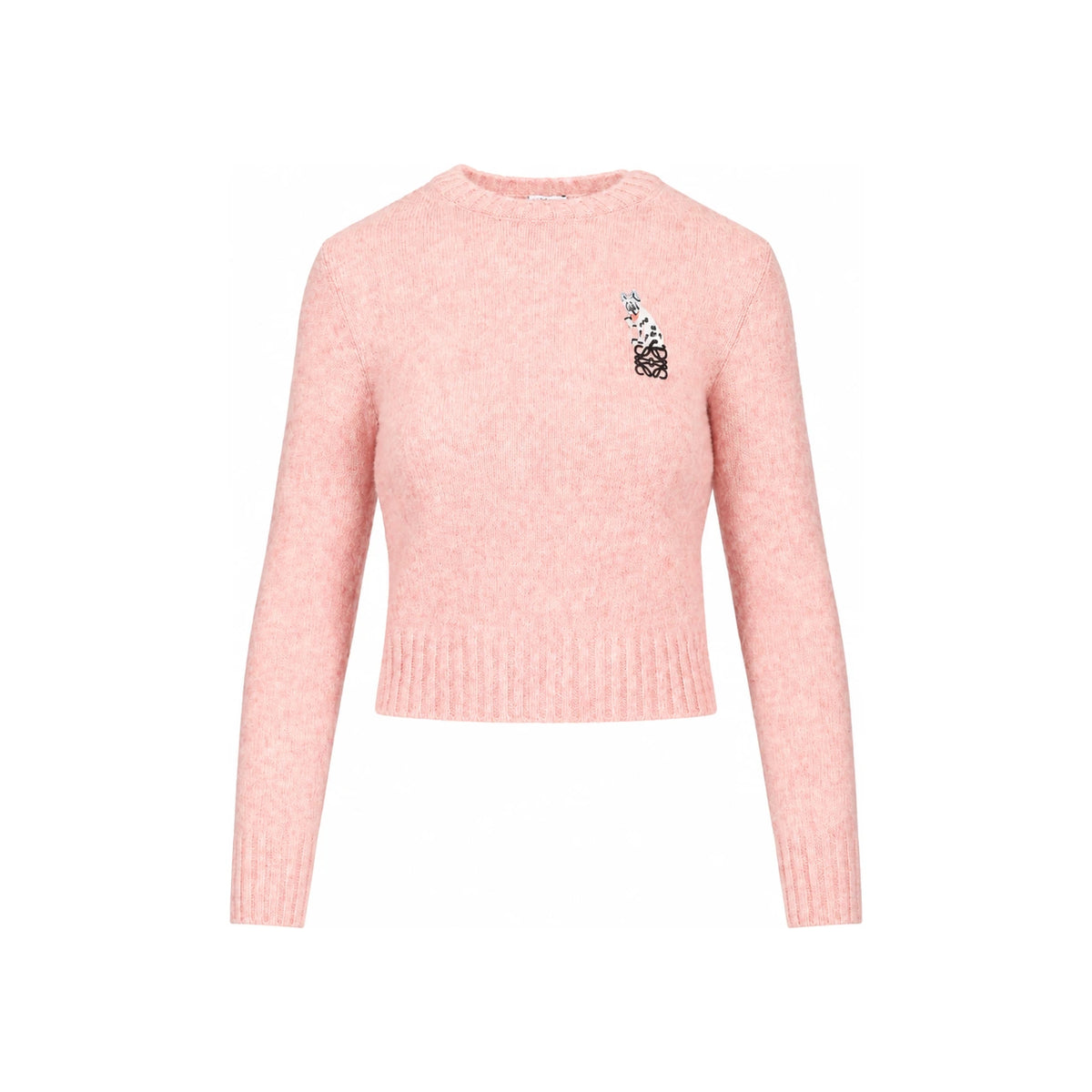 LOEWE Anagram Logo Wool Crewneck Sweater Pink Women S359 Y14KI9 7140