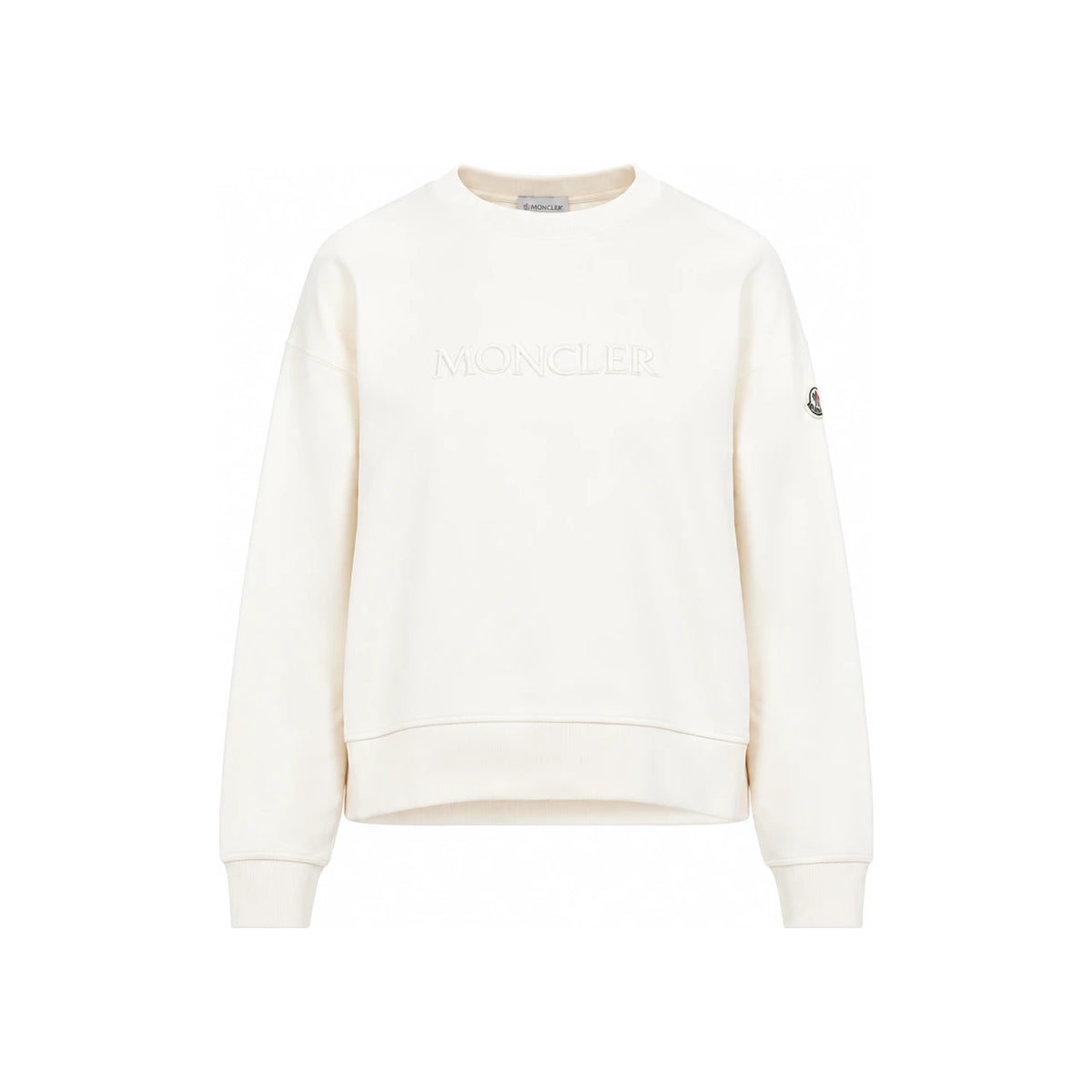 Moncler White Cotton Logo Sweatshirt