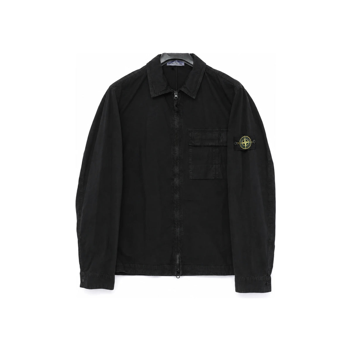 STONE ISLAND Brushed Zip-Up Overshirt Long Sleeve Shirt