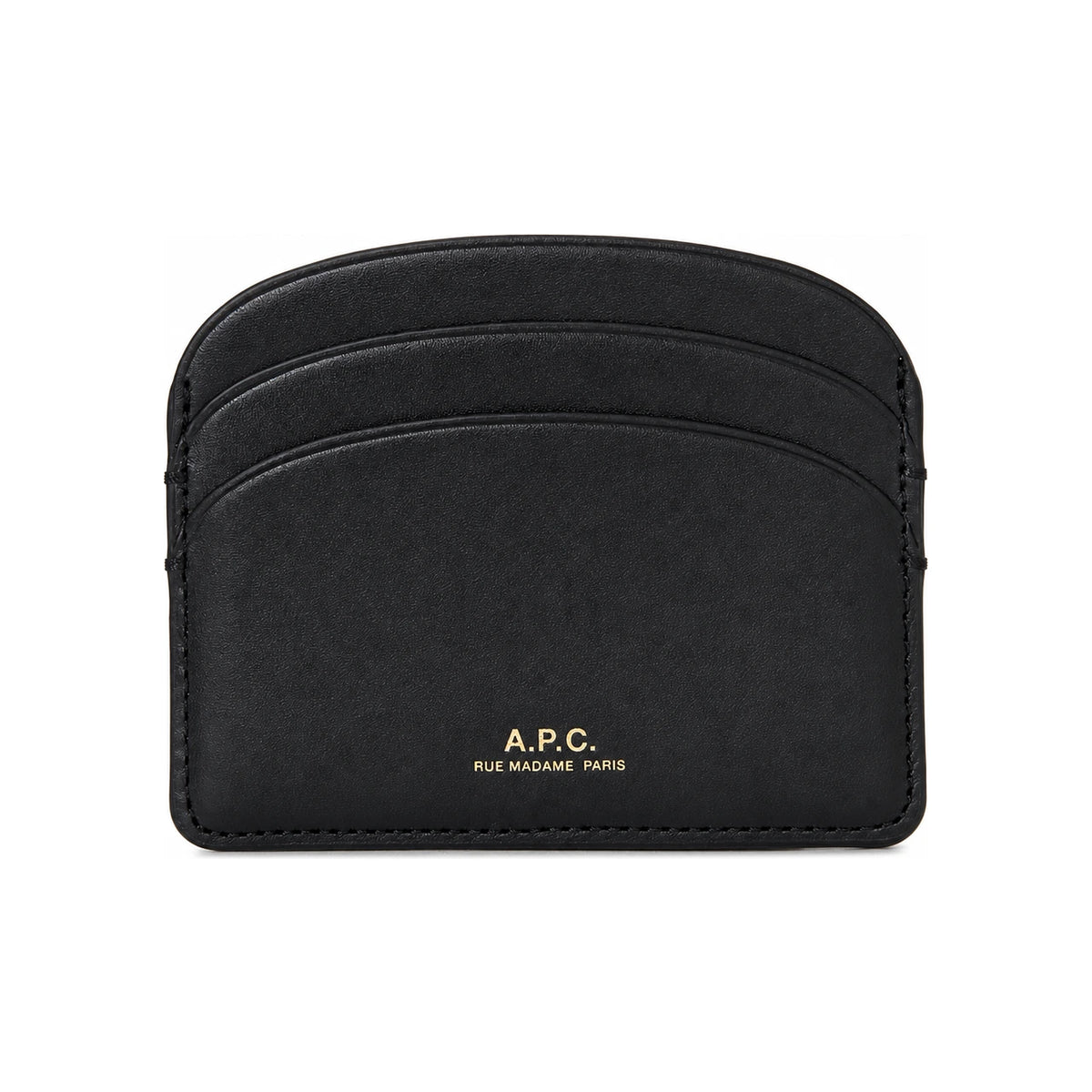 A.P.C. Demi-Lune Black Leather Card Holder
