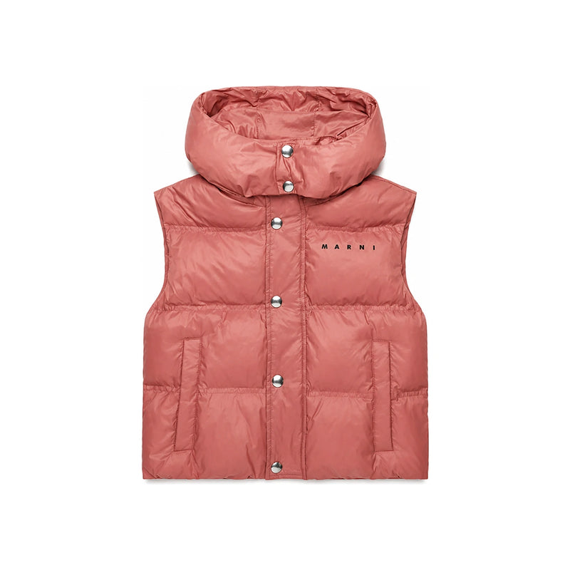 Marni Kids Women’s Hooded Puffer Vest Mauve Pink M01539 M00LY 0M350