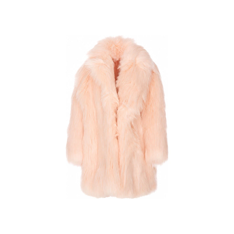 Max Mara Oversized Faux Fur Coat Light Pink 24560126 001