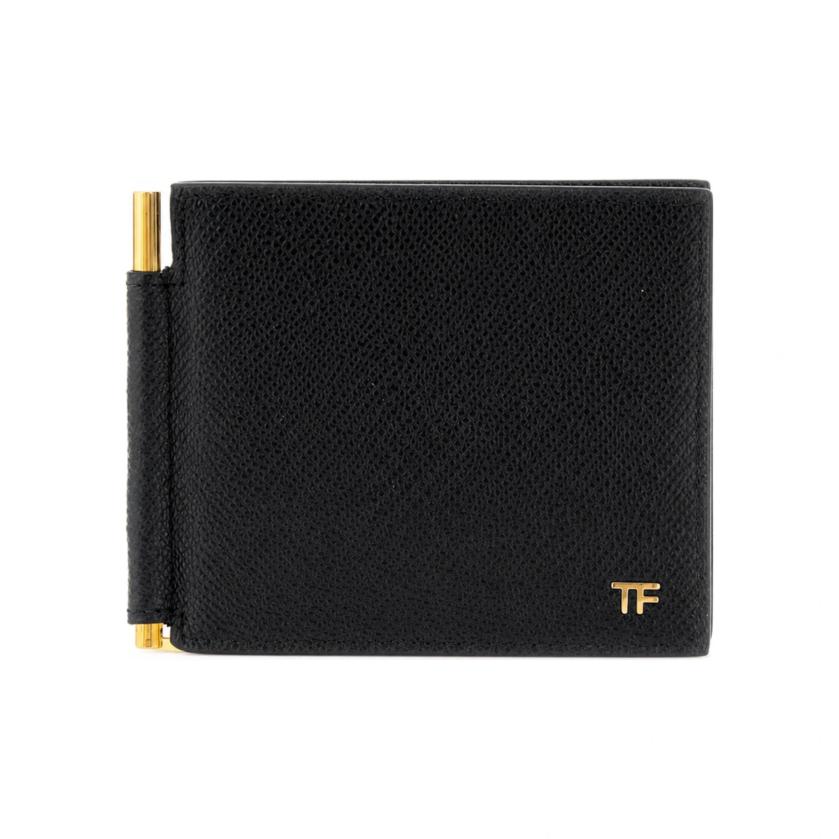 TOM FORD Grain Leather Logo Money Clip Wallet for Men