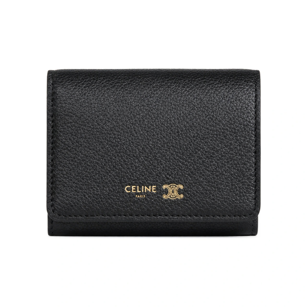 CELINE Triomphe Stamped Fine Card Holder Supple Grained Calfskin L100A2O54 GFS3