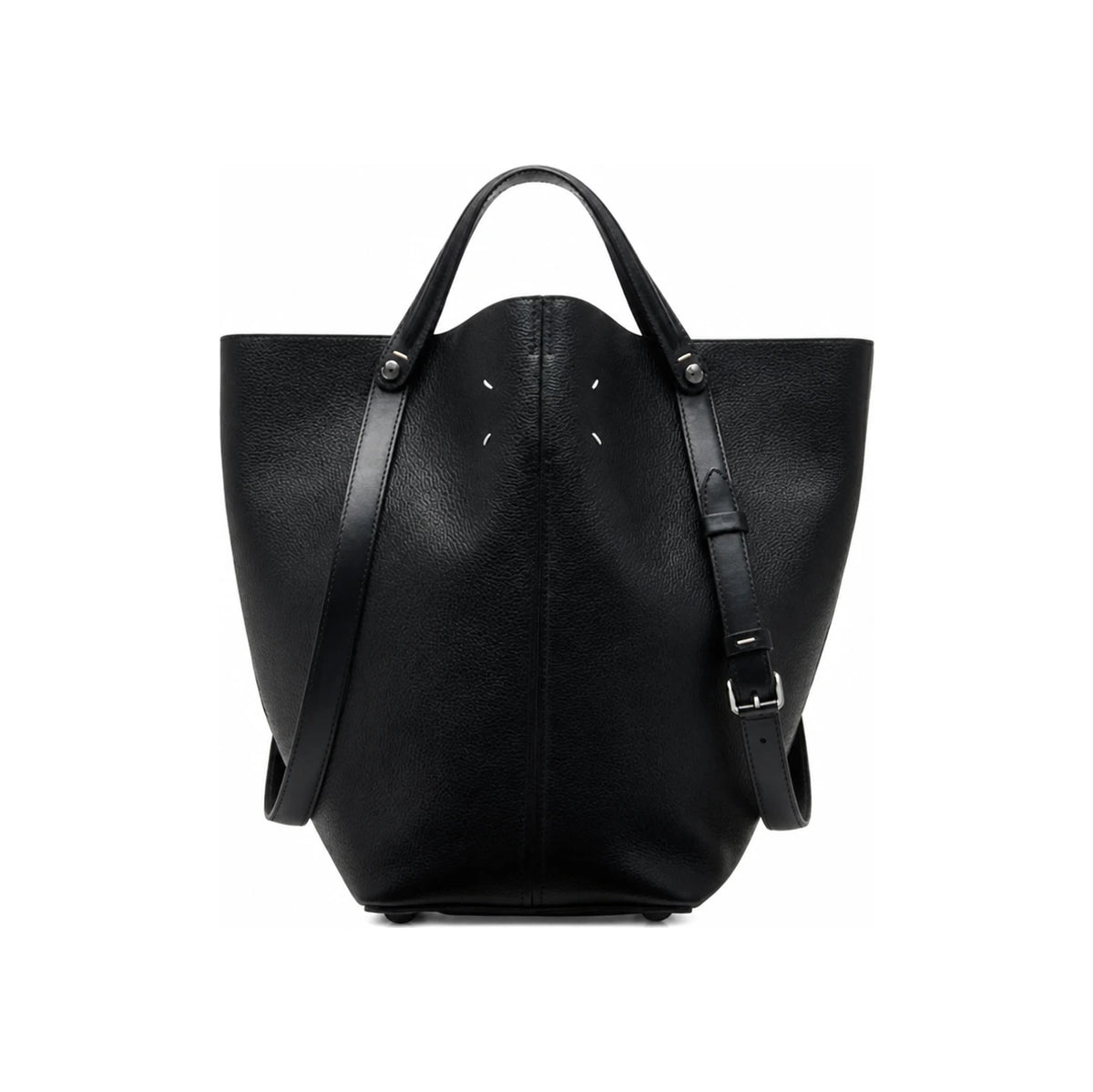 Maison Margiela Dress Age Medium Tote Bag Black Leather