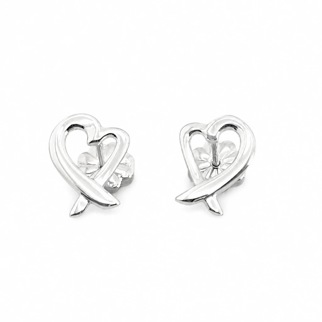 Tiffany & Co 925 Sterling Silver Picasso Small Loving Heart Earrings 92 5
