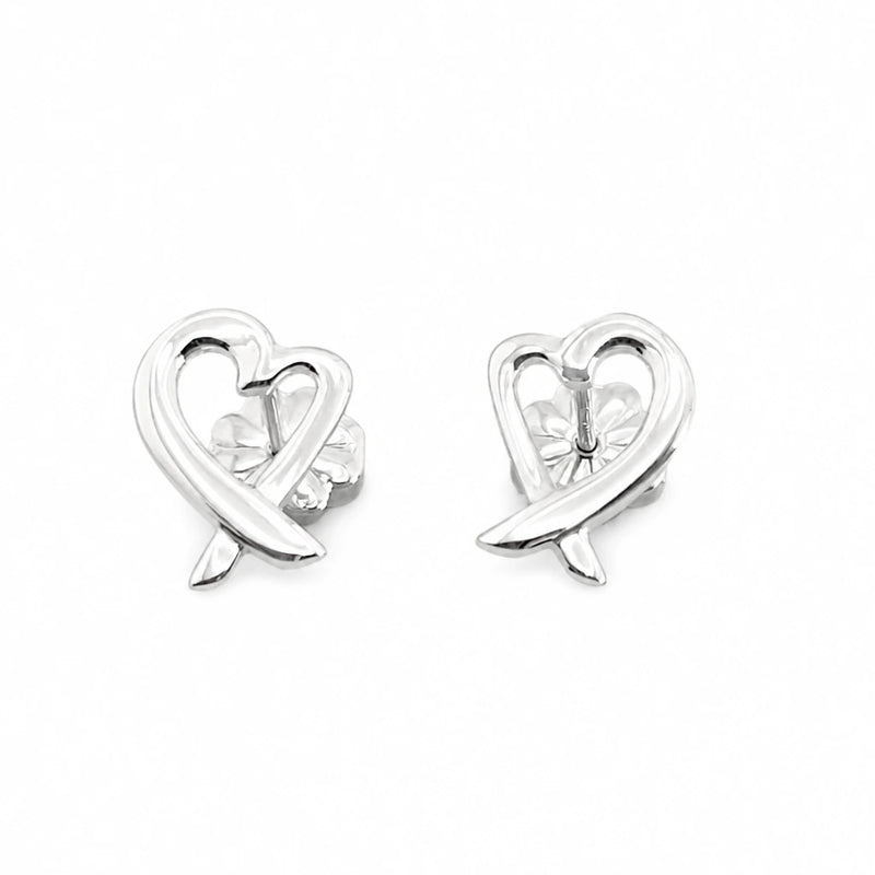 Tiffany & Co 925 Sterling Silver Picasso Small Loving Heart Earrings 92 5