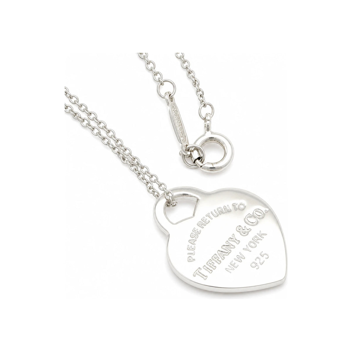 Tiffany & Co 925 Silver Return to Tiffany Heart Pendant Necklace 92 5