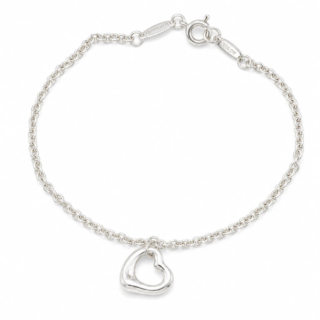 Tiffany & Co 925 Sterling Silver Open Heart Bracelet 92 5