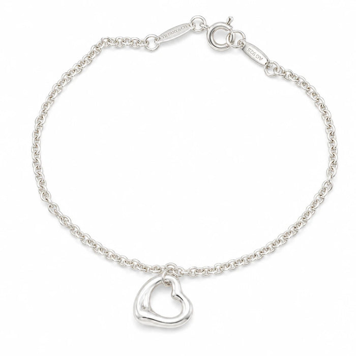 Tiffany & Co 925 Sterling Silver Open Heart Bracelet 92 5