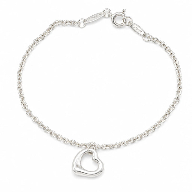Tiffany & Co 925 Sterling Silver Open Heart Bracelet 92 5