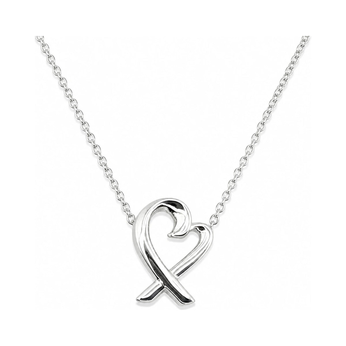 Tiffany & Co 925 Silver Picasso Loving Heart Mini Pendant Necklace 92 5